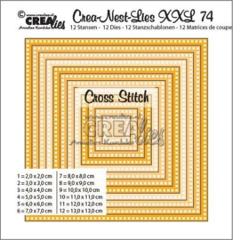 Crealies Crea-Nest-Lies XXL no 74 kruissteek vierkant max. 13x13 cm /115634/0174