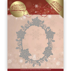 Dies - Precious Marieke - Merry and Bright Christmas - Poinsettia Oval PM10126