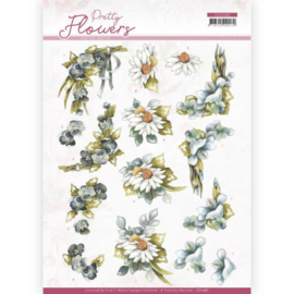 3D cutting sheet - Precious Marieke - Pretty Flowers - Blue Flowers CD11581