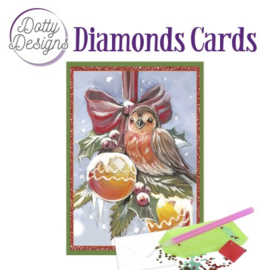 Dotty Designs Diamond Cards - Bird With Christmas Ornaments DDDC1156