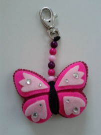 Sleutelhanger vlinder roze