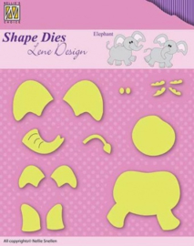 Shape Dies - Lene Design - Baby serie - Build-up elephant SDL031