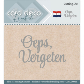 Card Deco Essentials - Oeps, Vergeten - Cutting Dies By Card Deco Essentials CDECD0048