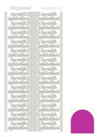 Hobby dots sticker Hartelijk Gefeliciteerd mirror Pink STDMHGF