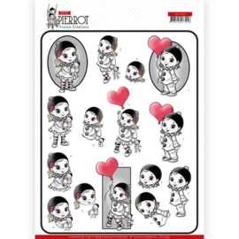 3D cutting sheet - Yvonne Creations - Petit Pierrot - With Love CD11467