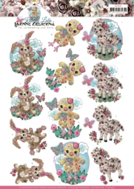 3D cutting sheet - Yvonne Creations - Kitschy Lala - Kitschy Baby Animals CD11435