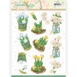 3D cutting sheet - Jeanine's Art Welcome Spring - Yellow Tulips CD11631