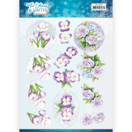 3D Cutting Sheet - Jeanine's Art - The colours of winter - Purple winter flowers CD11570