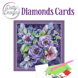 Dotty Designs Diamond Cards - Purple Flowers DDDC1165