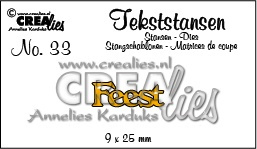 Crealies Tekststans - feest 9 x 25 mm / CLTS33 115634/3133