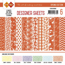Card Deco - Designer Sheets - Spring Edition oranje CDDSOR006
