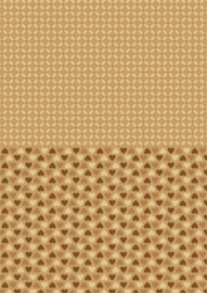 Doublesided background sheets A4 brown hearts NEVA001
