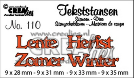 Crealies Tekststans no 110 lente/zomer/herfst/winter (NL) CLTS110 9x28 mm - 9x35 mm