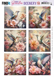 Scenery Push Out - Berries Beauties - Hummingbird - Square BBSC10030