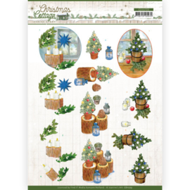3D Cutting Sheet - Jeanine's Art - Christmas Cottage - Blue Decorations CD11723