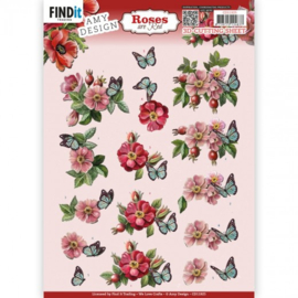 3D Cutting Sheets - Amy Design - Roses Are Red - Rose-hip CD11925