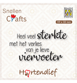 Nellie clearstamp DTPCS003 - Heel veel sterkte met het verlies van je..