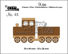 Crealies X-tra no. 43 Trein + wagon (klein) CLX-tra43 39x44mm - 39x28mm