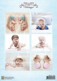 Decoupage sheet - Vintage - Baby-serie - Twins NEVI074