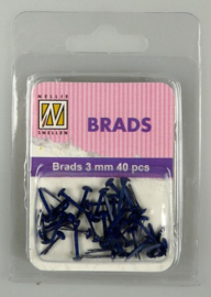 40st Floral Brads 3 mm FLP-BR-007 Dark blue