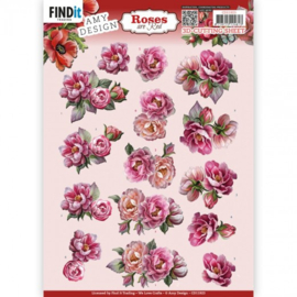 3D Cutting Sheets - Amy Design - Roses Are Red - Peonies CD11923