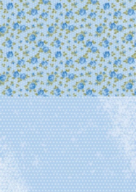 Doublesided background sheets A4 blueroses NEVA013