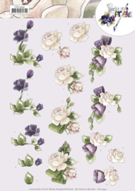 3D cutting sheet - Precious Marieke - Purple Flowers CD11494