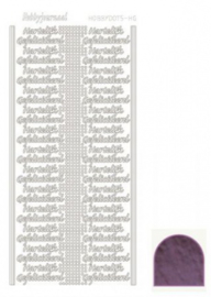 Hobby dots sticker Hartelijk Gefeliciteerd mirror Violet STDMHG06