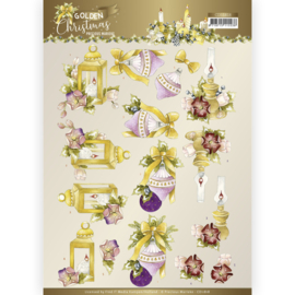 3D Cutting Sheet - Precious Marieke - Golden Christmas - Christmas Lantern CD11818