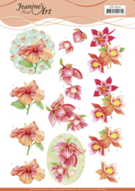 3D Cutting Sheet - Jeanine's Art - Orange Flowers CD11602