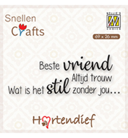 Nellie clearstamp DTPCS006 - Best vriend Altijd trouw Wat is het stil..