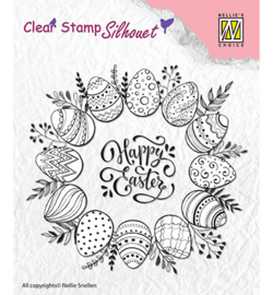 Nellie clear stamp SIL027- Happy Easter