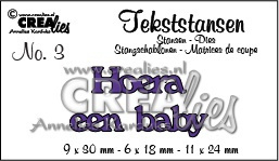 Crealies tekststans - Hoera een baby (NL) CLTS03 / 9x30 6x18 11x24 mm 115634/3103