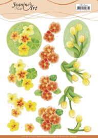 3D Cutting Sheet - Jeanine's Art - Orange Flowers CD11643