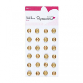 8mm Jewel & Glitter Brads (24PCS) Gold