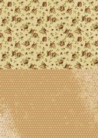 Doublesided background sheets A4 brown roses NEVA003