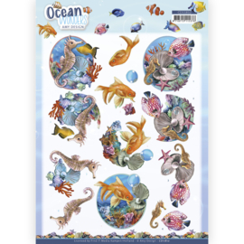 3D Cutting Sheet - Amy Design - Ocean Wonders - Seahorse CD11810