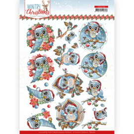3D Cutting Sheet - Yvonne Creations - Wintry Christmas - Christmas Owls CD11710