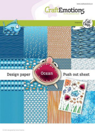CraftEmotions Design Ocean 12 vel + push out vel - A5 Carla Creaties A5 12+1 118040/1004