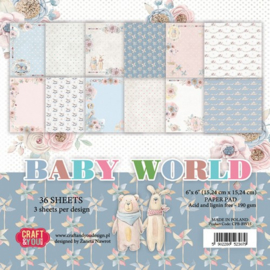 Craft&You Baby World small paper pad 6x6 36 vel CPB-BW15