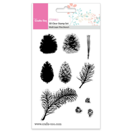 Crafts Too 3D Clearstamp Set - Multi Layer Layer Pine Branch (10pcs) CT25811