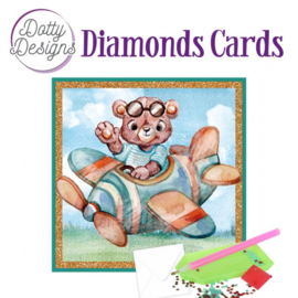 Dotty Designs Diamond Cards - Teddybear In Airplane DDDC1167