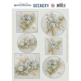 Scenery - Yvonne Creations - Aquarella - White Lily CDS10068