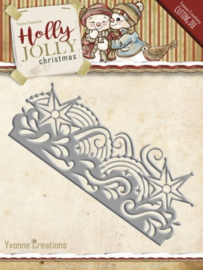 Die - Yvonne Creations - Holly Jolly - Snowflake Border YCD10069