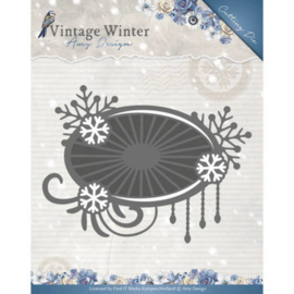 Die - Amy Design - Vintage Winter - Snowflake Swirl Label ADD10124