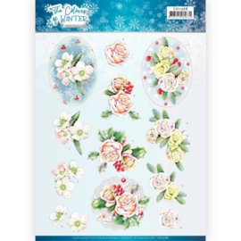 3D Cutting Sheet - Jeanine's Art - The colours of winter - Pink winter flowers CD11568