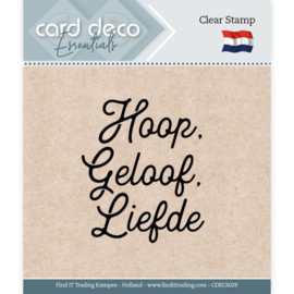 Card Deco Essentials - Clear Stamps - Hoop, Geloof, Liefde CDECS029