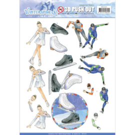 Pushout - Jeanine's Art - Wintersports - Ice Skating SB10231