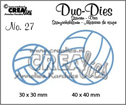 Crealies Duo Dies no. 27 volleyballen 30x30mm-40x40mm / CLDD27 115634/0727