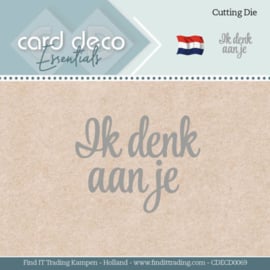 Card Deco Essentials - Dies - Ik denk aan je CDECD0069